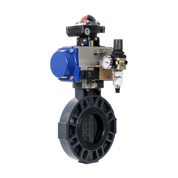 UED官网,气动PVC对夹蝶阀 流量控制